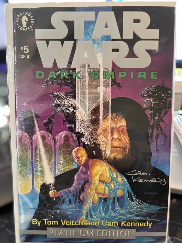 Star Wars Dark Empire II Platinum Variant VG #5 Signed Cam Kennedy