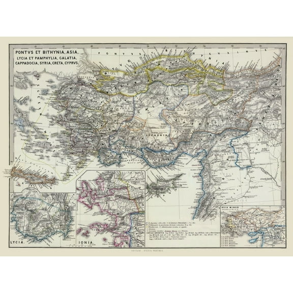 Historic Map - Asia Minor- Spruner 1865 - 30.67 x 23 - Vintage Wall Art
