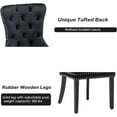 thumbnail image 3 of Velvet Dining Chairs Set of 4, Upholstered High-end Tufted Dining Room Chair with Nailhead Back Ring Pull Trim Solid Wood Legs, Nikki Collection Modern Style for Kitchen, Black, 3 of 9