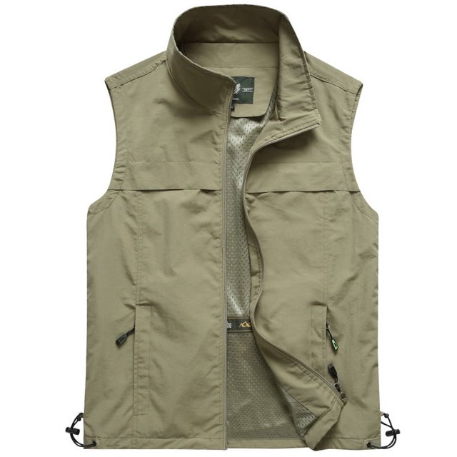 Chaleco Chaleco Casual de Color Sólido Fino de Primavera y Otoño para Hombres Chaleco de Negocios de Secado Rápido con Cuello Alto y Cintura Transpirable de Malla para Hombres