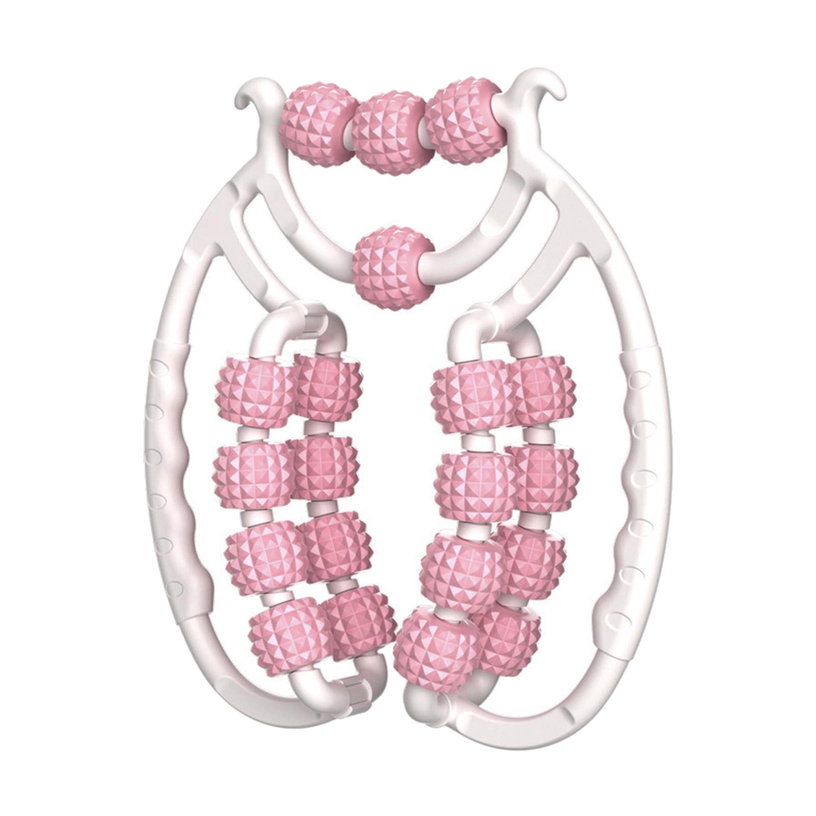 harayaa 20 Wheel Fascia Relax Roller Massage Roller Points Leg Massage for Shoulder Calf Pink