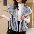 thumbnail image 2 of KICILVS Faux Fur Vest Women Shawl Collar Sleeveless Fuzzy Open Front Coat Warm Winter Outerwear Fashion Clothing, 2 of 5