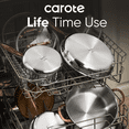 thumbnail image 2 of Carote 19-Piece Tri-Ply Stainless Steel Cookware Set, Induction Compatible and Oven Safe, Rose Gold Handle, 2 of 7