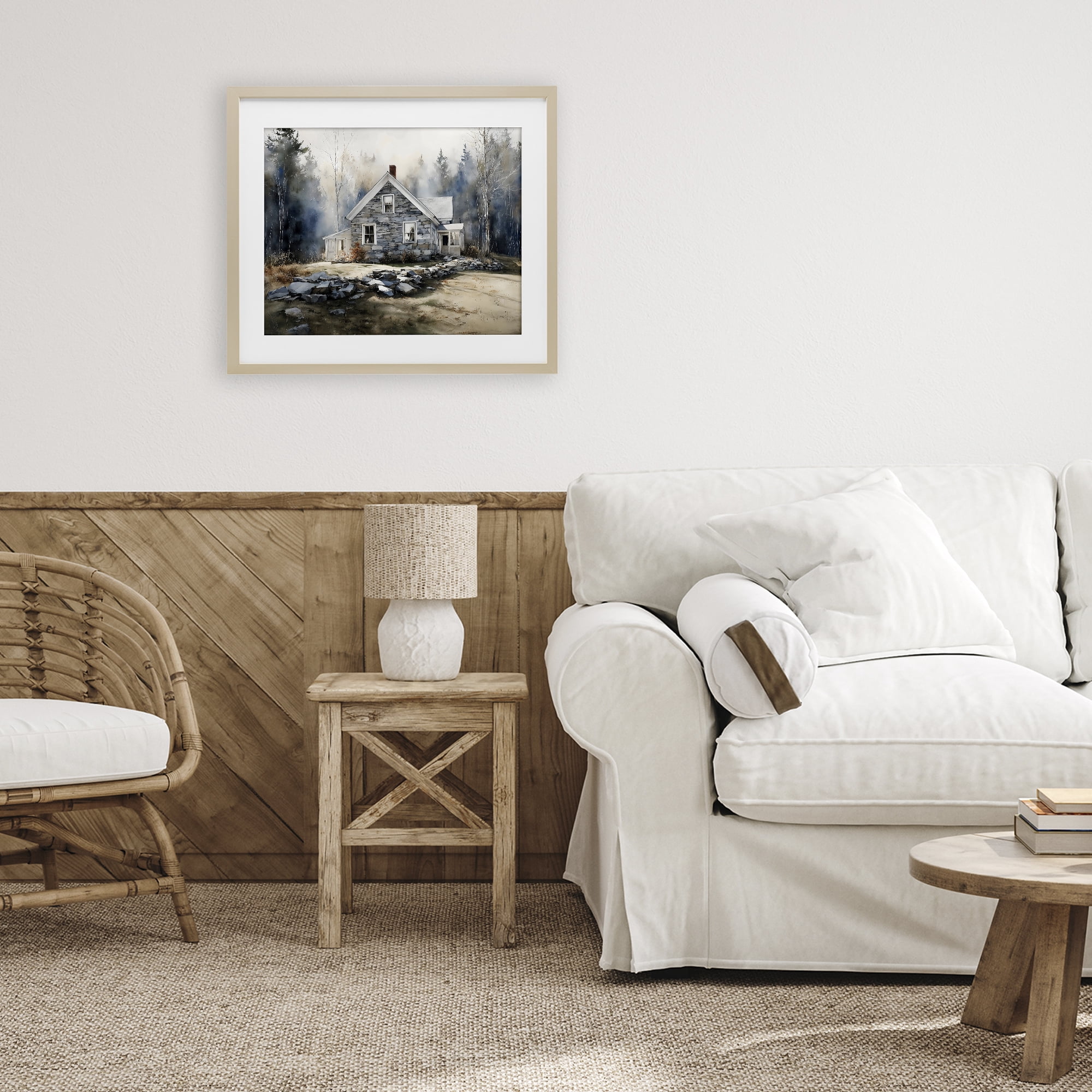 Stupell Industries Rustic Cottage Among the Trees Birch Framed Print Under Glass, design by Franklyn Gregory