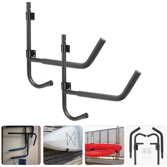 MLINS  2 Sets Wall-mounted Kayak Hangers Indoor Storage Racks Black