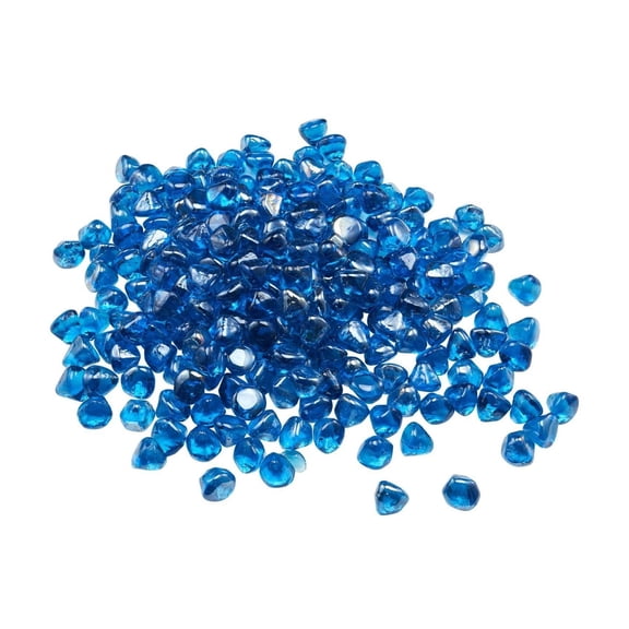 Fire Glass Rocks, 10 LBS Caribbean Blue - 1 Inch Firepit Glass for Fireplace, Reflective Diamond Beads High Luster Stone Landscaping