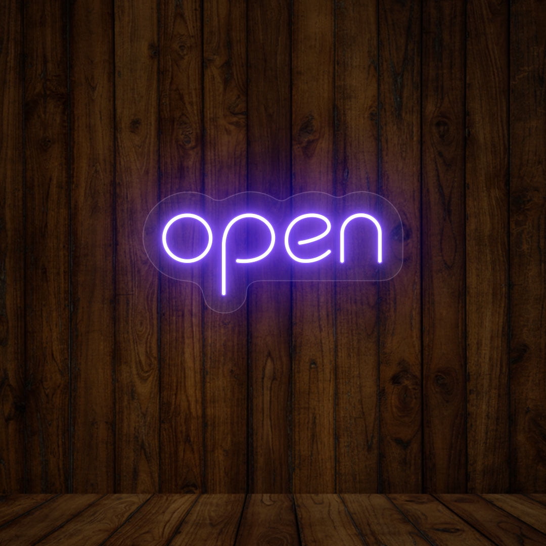 Open Single Color Sign (Iceblue, 14"(W)x6.5"(H))