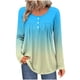 thumbnail image 2 of Neewe Women Tops Loose Fit Long Sleeve Round Neck Button T Shirts Business Casual Blouses Dressy Fall Fashion Work Clothes, 2 of 6