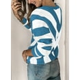 thumbnail image 3 of HOTAPEI V Neck Sweaters for Women Color Block Striped Knitted Sweater Long Sleeve Pullover Sweaters Knit Tops, 3 of 5