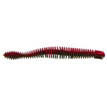 Big Bite Baits Coontail Worm - 4.75 inch Pack of 7 - Green Pumpkin Texas Red - 4CONT-08