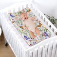 thumbnail image 4 of Watercolor Floral Butterflies Changing Pad Covers Spring Summer Wildflowers Leaves Diaper Changing Table Sheets for Boy Girl Seasonal Soft Stretchy Baby Change Table Mats 32''x16'', 4 of 6