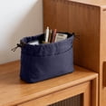 thumbnail image 4 of Large Capacity Travel Toiletry Bag, Waterproof Canvas Cosmetic Pouch, Portable Drawstring Storage Organizer for Makeup & Toiletries, 1-Pack, 4 of 6