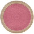 thumbnail image 3 of Safavieh Fibre Naturelle Ronde Collection NF801P Fait à la Main Boho Tressé Jute Zone Tapis, 8' x 8' Rond, Rose, 3 of 4