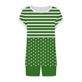 thumbnail image 5 of Conjunto de Pantalones de Cuello Redondo Y Cordón de Manga Corta Impresa para Mujeres Conjunto de Poliéster, Desgaste Casual sin Posicionamiento para Mujeres, 5 of 5