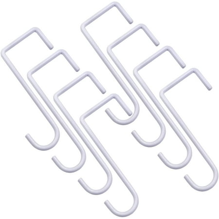 

8 Pack Vinyl Fence Hooks 2 x 6 inch Pergola Hooks Powder Coated Steel Patio Fence Hangers for Hanging Plants Planters Bird Feeders Lights