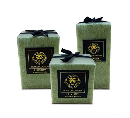 Scented Pillar Candles Set of 3 Square Candles 3,4 & 6 Inches Tall Gift