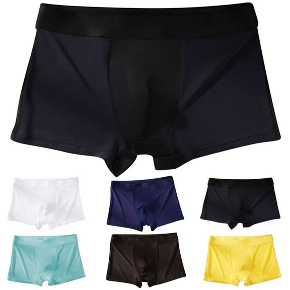 Lovzfmll Men's Underwear Ice Silk Boxer Briefs, Seamless Breathable Business Shorts, Quick-Dry Comfort Boxer Shorts