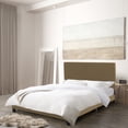 thumbnail image 1 of CorLiving Juniper Fabric Upholstered Adult Queen Platform Bed Frame with Slats and Headboard, No Box Spring Required, Clay Brown, 1 of 11