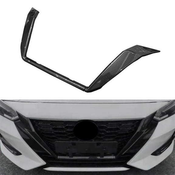for Sentra Sylphy Almera 2020 2021 Carbon Fiber Front Grille Grills Cover Trim Grills Strip