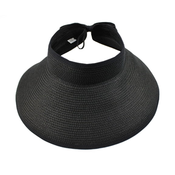 Aellinatey Fashion Girl Women Lady Foldable Roll Up for Sun Beach Wide Brim Straw Visor Hat