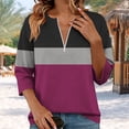 thumbnail image 2 of RQYYD Womens Sweatshirts Half Zip Fleece Pullover Tops Color Block Quarter Zipper Hoodies Fall Winter Clothes, 2 of 5