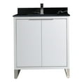 thumbnail image 2 of Fine Fixtures Opulence Collection 30 in. W x 18 in. D x 33 in. H Bathroom Vanity in White Matte with Black Marble Sintered Stone Sink - Chrome hardware, 2 of 8