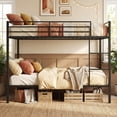 thumbnail image 4 of ELLEGNT Full Size Metal Bunk Bed – Heavy-Duty Full Over Full with Safety Guardrails, 4 of 7
