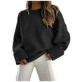 thumbnail image 4 of Pullover Sweaters for Women 2025 Long Sleeve Crewneck Oversized Casual Plain Sweater Tops Fall Winter Outfits, 4 of 6