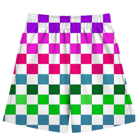 Likimi Kids Boys Shorts Elastic Waist Plaid Print Summer Loose Fit Lightweight Fashion Casual Shorts Dark Purple Size 2-3 Years