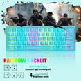 thumbnail image 2 of ZIYOULANG T61 Wireless Gaming Keyboard and Mouse Combo with Ergonomic 61 Key Rainbow LED Backlit Anti-ghosting Mechanical Feel Rechargeable 4000mAh Battery Mouse Pad for PC MAC PS4 PS5 Xbox-Blue, 2 of 7