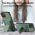 thumbnail image 5 of Dteck Case for iPhone 15 Plus,Shockproof Carbon Fibre Pattern Leather Case Card Slots Wallet Folding Bracket Stand Cover for iPhone 15 Plus,Green, 5 of 7