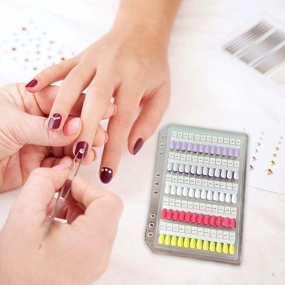 Magnetic Nail Swatches Book - Professional Nail Art Display Booklet for Manicurists, No Glue Needed with Detachable Tips & Self-Adhesive Labels, 120/180/240pcs