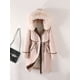 thumbnail image 3 of Three Wears-Parka de piel de longitud media para mujer, forro interior desmontable, Abrigo acolchado de algodón, ropa de abrigo de talla grande 3XL, 3 of 5