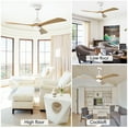 thumbnail image 5 of 52" White Ceiling Fan with Light & Remote, 3 Black Walnut Blades, Ultra-Quiet DC Motor - 6 Speed Reversible for Living Room, Bedroom, Office, 5 of 20