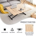 thumbnail image 3 of Hi loPres 4-in-1 Lift Top Expandable Dining Table, Light Wood Melamine & Black Legs, Space-Saving Table for Small Apartment, 3 of 12