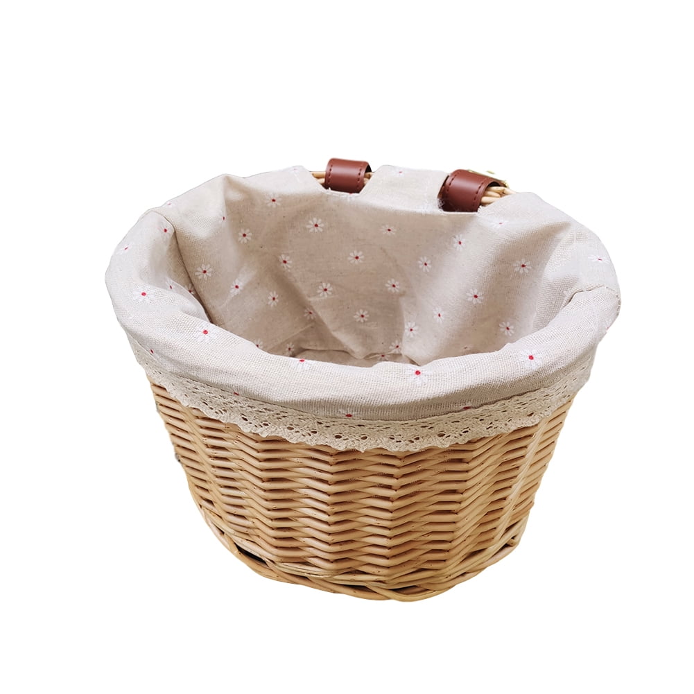 Kids Front Handlebar Bike Basket Handwoven Basket for Children Bikes