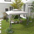 thumbnail image 2 of Outsunny Abri 10'x10 Pieds avec Moustiquaire et Toit à Double Niveau, Gris, 2 of 10