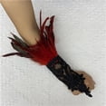 thumbnail image 4 of WHEANG Lace Decor Single Glove for Women Men Soft & Stretchy Comfort Lace Gloves Women's Fingerless Gloves Elegant Gown Accessories Fingerless Gloves for Performance Red Summer Sales Under $2, 4 of 4