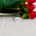 thumbnail image 2 of Silvago Jewel White Gold Over 14K Silver Diamond Rings - 1.9 Ct VVS1/D Asscher Cut Lab Created Simulated Diamond Rings - 3 Stone Diamond Rings for Women's - Three Stone Diamond Rings for Her, 2 of 6