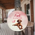 thumbnail image 3 of Every Fart is Love Note Vizsla Guilty Face Happy Valentine's Round Wood Sign Vizslas Dog Lover Gifts Idea Hanging Wall Home Decor - 01016, 3 of 5