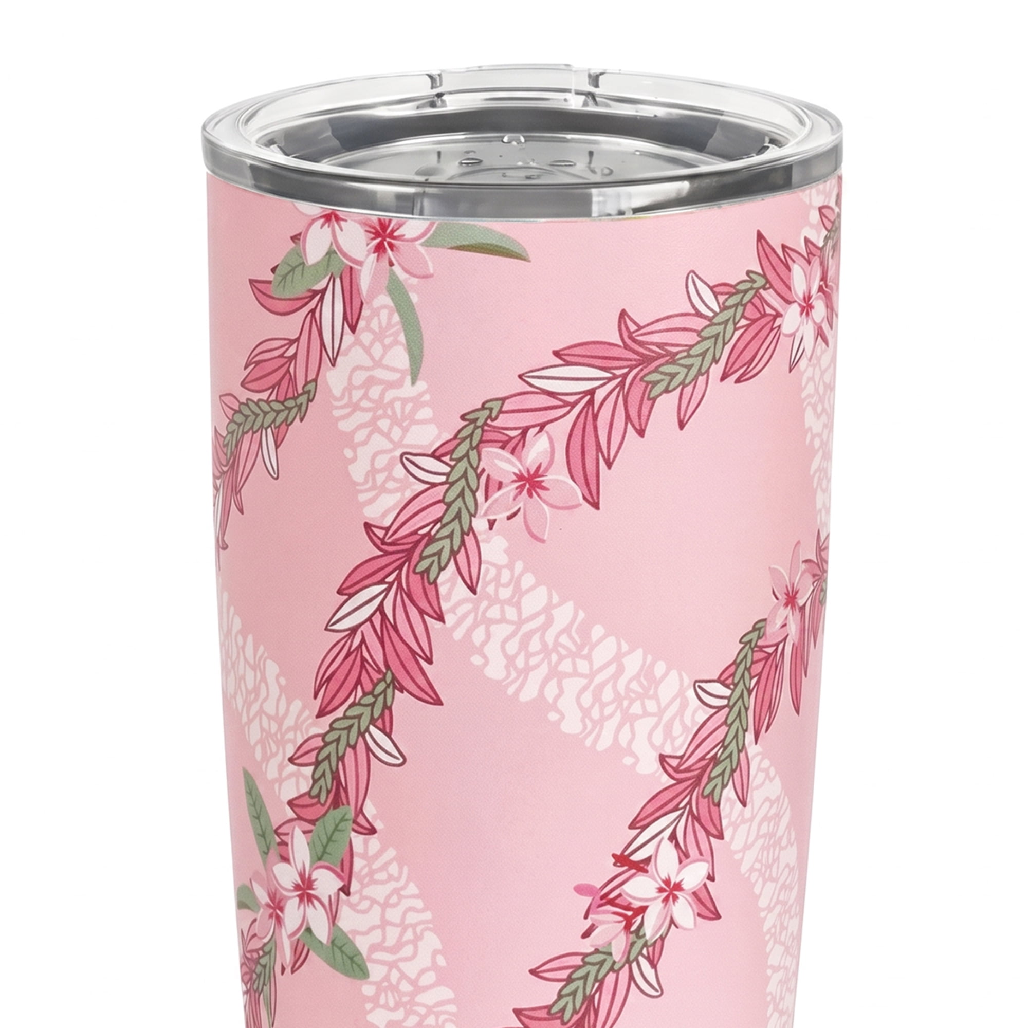 Island Crew 20 oz Light Pink Plumeria Bloom Stainless Steel Tumbler
