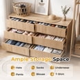 thumbnail image 4 of Ktaxon Fluted 6 Drawer Double Dresser Wood Dresser Storage Cabinet Drawer Organizer Chest of Drawers for Bedroom, Oak, 4 of 10