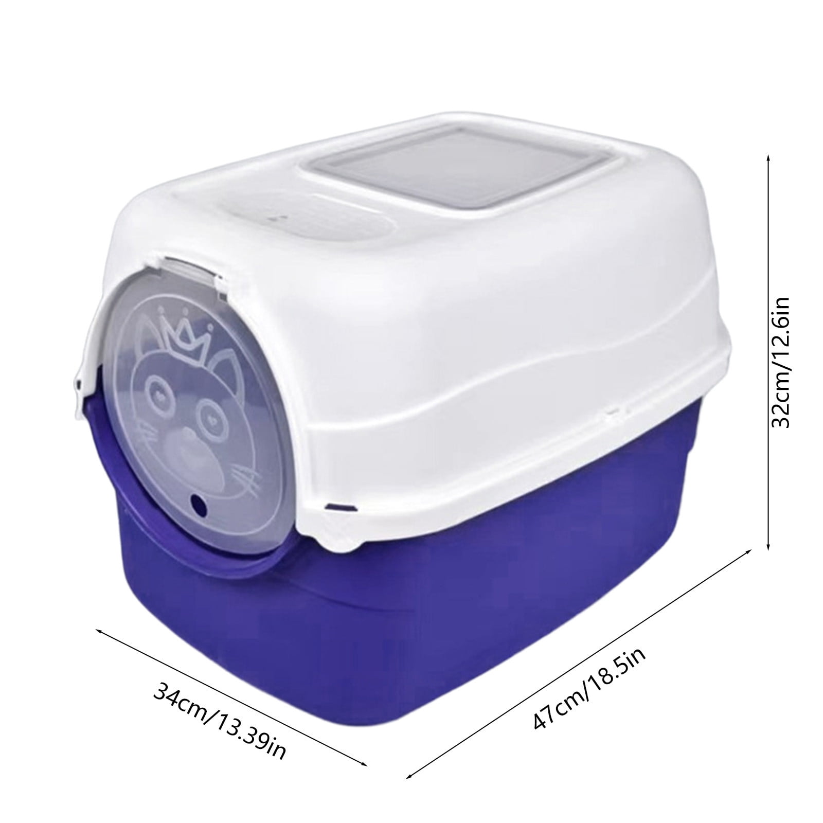 Fully Enclosed Cat Litter Box Front Entry Covered Kitty Litter Pan Odor Isolation Splash Prevention Spacious Interior for Indoor Home Multi Cat Households for Large Cats Kittens Cat Toilet Supplies