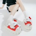 thumbnail image 1 of Zapatillas de lino de dibujos animados Sanrio Kuromi Hellokitty Cinnamoroll para mujer, Zapatillas de casa cómodas de suela suave, regalo de primavera y verano para niña, 1 of 4