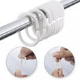 thumbnail image 3 of lianhanyi SHOWER CURTAIN PLASTIC HOOKS Set Rings C Shape Clear Bath White Black, 3 of 7