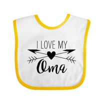 Inktastic I Love My Oma Heart and Arrows Boys or Girls Baby Bib