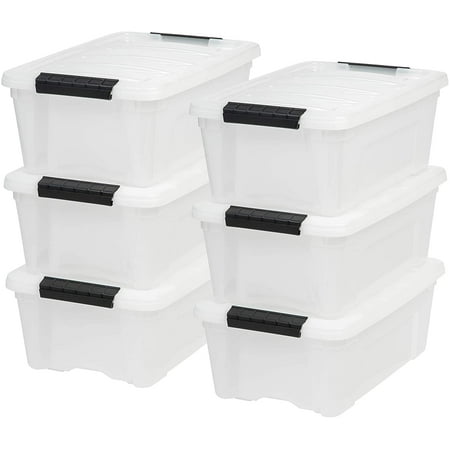 IRIS USA TB Pearl Plastic Storage Bin Tote Organizing Container with ...