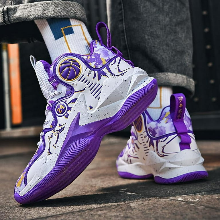 Bolognifi Men's High Top Basketball Shoes with Unique Pattern