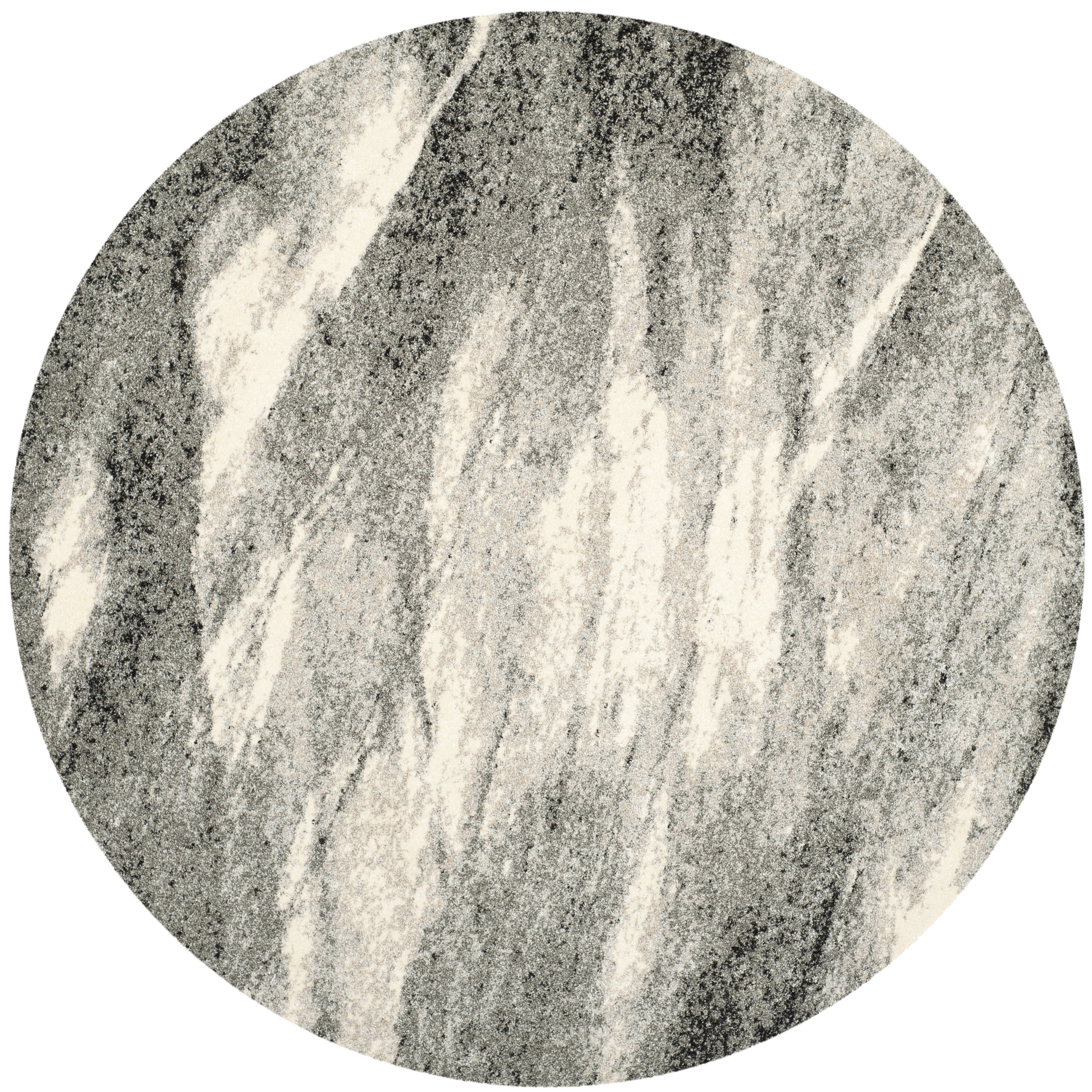 Safavieh Retro Panit Abstract Area Rug, Gray/Ivory, 5'3" x 5'3" Round