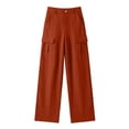 thumbnail image 6 of Cagogo Women's 2 Piece Casual Set Open Front Vest Wide Leg Pants Loose Matching Lounge Outfits Solid Basic Tracksuits Summer Travel Airport Clothes, Orange S, 6 of 9